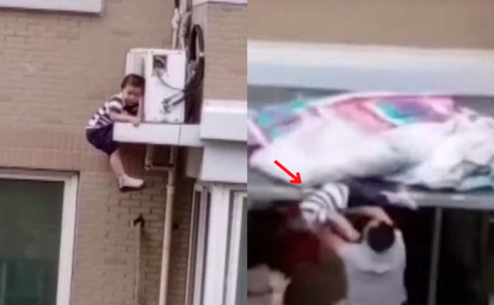 ¡Impactante! Hombre salva la vida de un niño que cayó del quinto piso ...