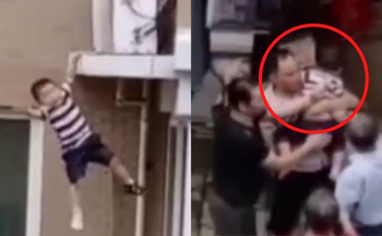¡Impactante! Hombre salva la vida de un niño que cayó del quinto piso ...
